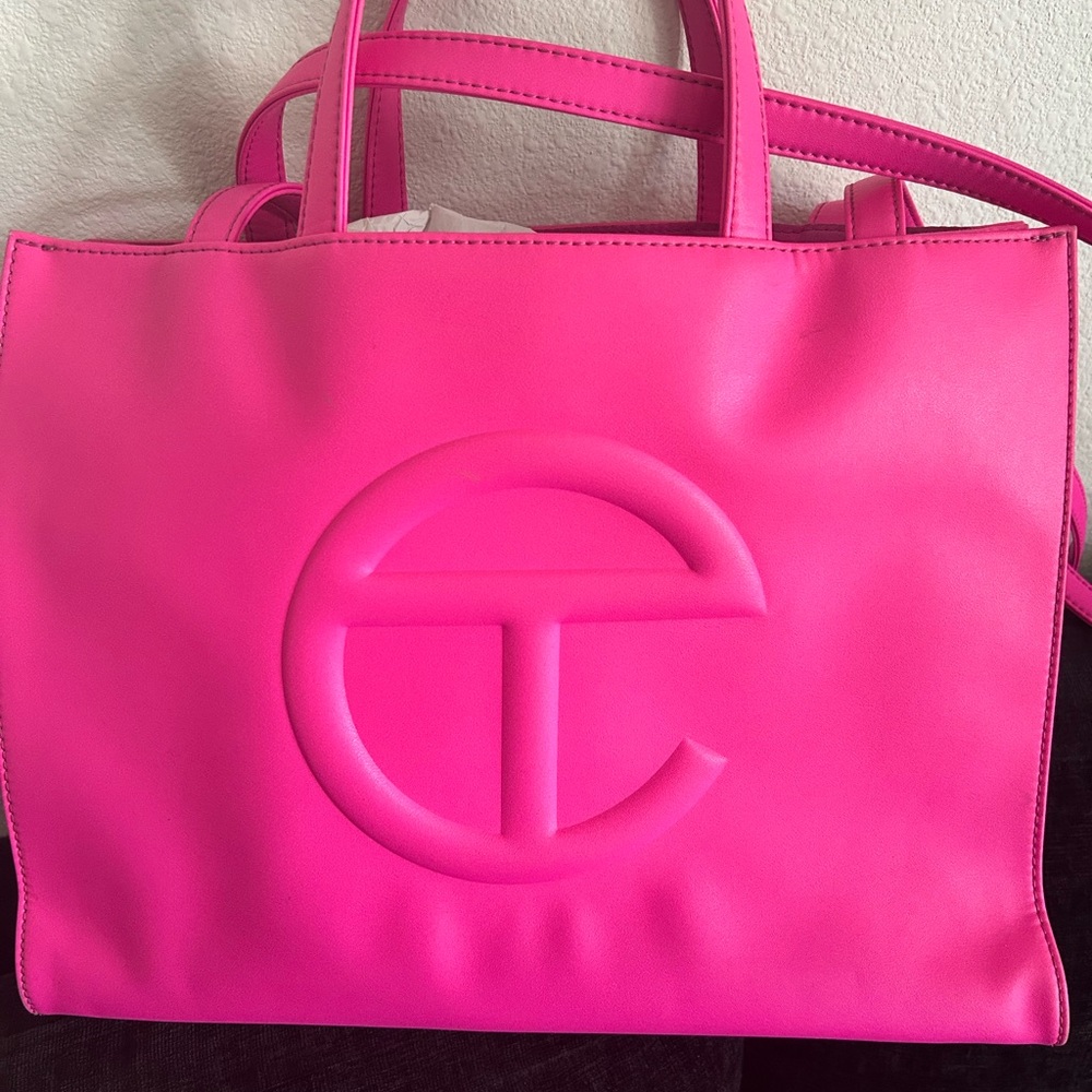 Telfar Pink Tote Bag with Sleek Design